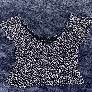 American Eagle Outfitters Black and White Patterned Blouse